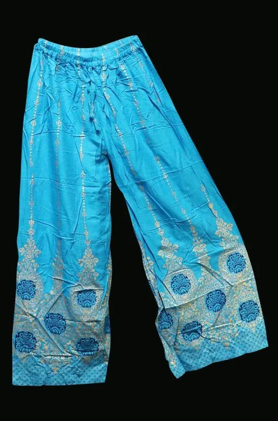 Palazzo Pants with Gold Print