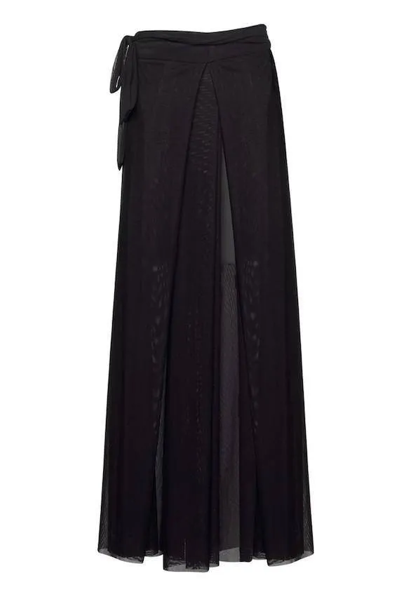 PAULA RYAN Fine Mesh Wrap Palazzo Pants