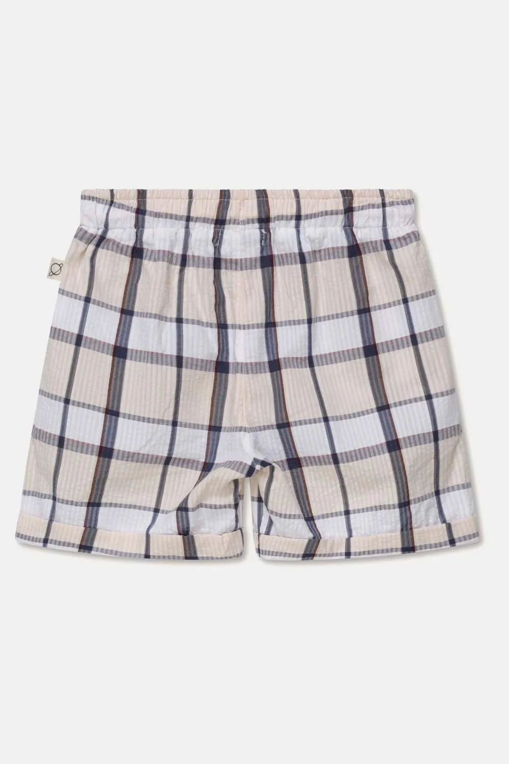 PLAID SEERSUCKER BERMUDA SHORTS