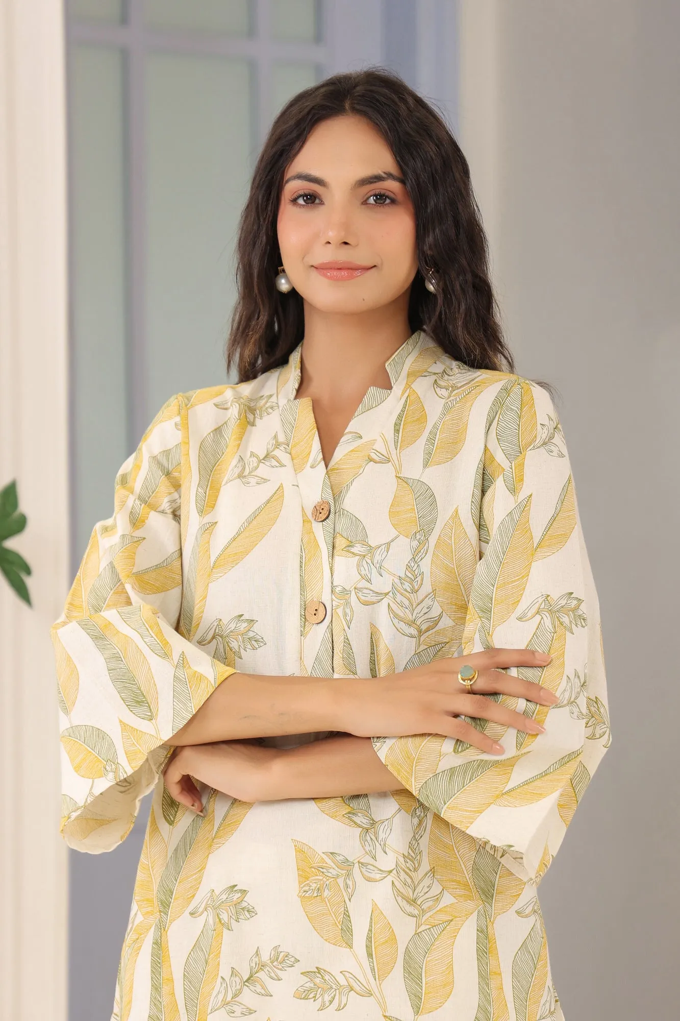 Pleasant White Cotton Flex Palazzo Loungewear Set