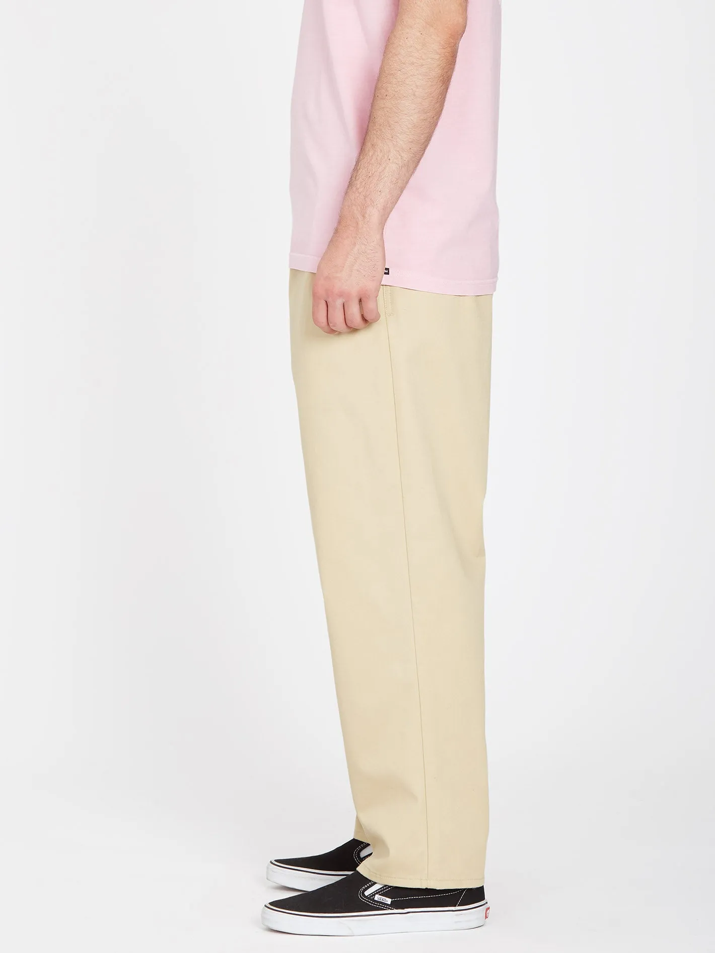 Pleated Chino Trousers - ALMOND