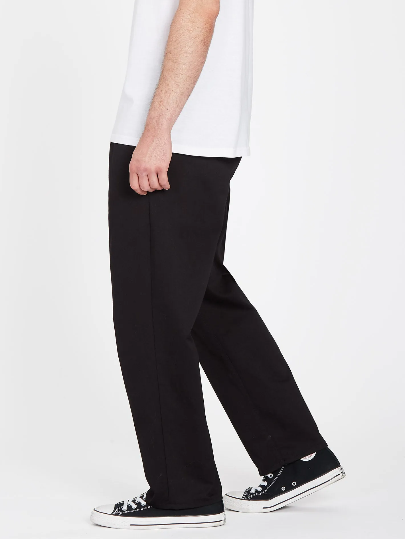 Pleated Chino Trousers - BLACK