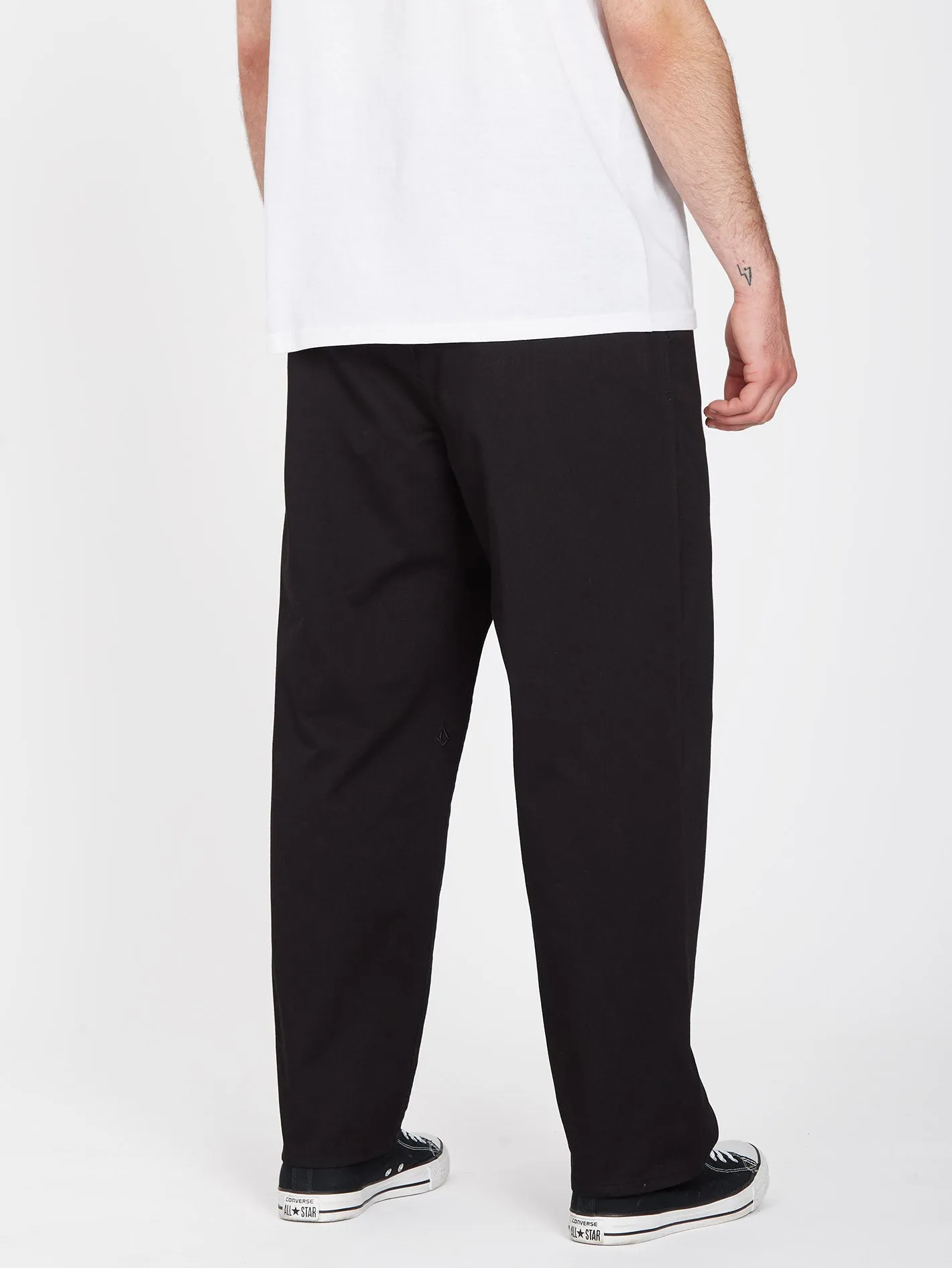 Pleated Chino Trousers - BLACK