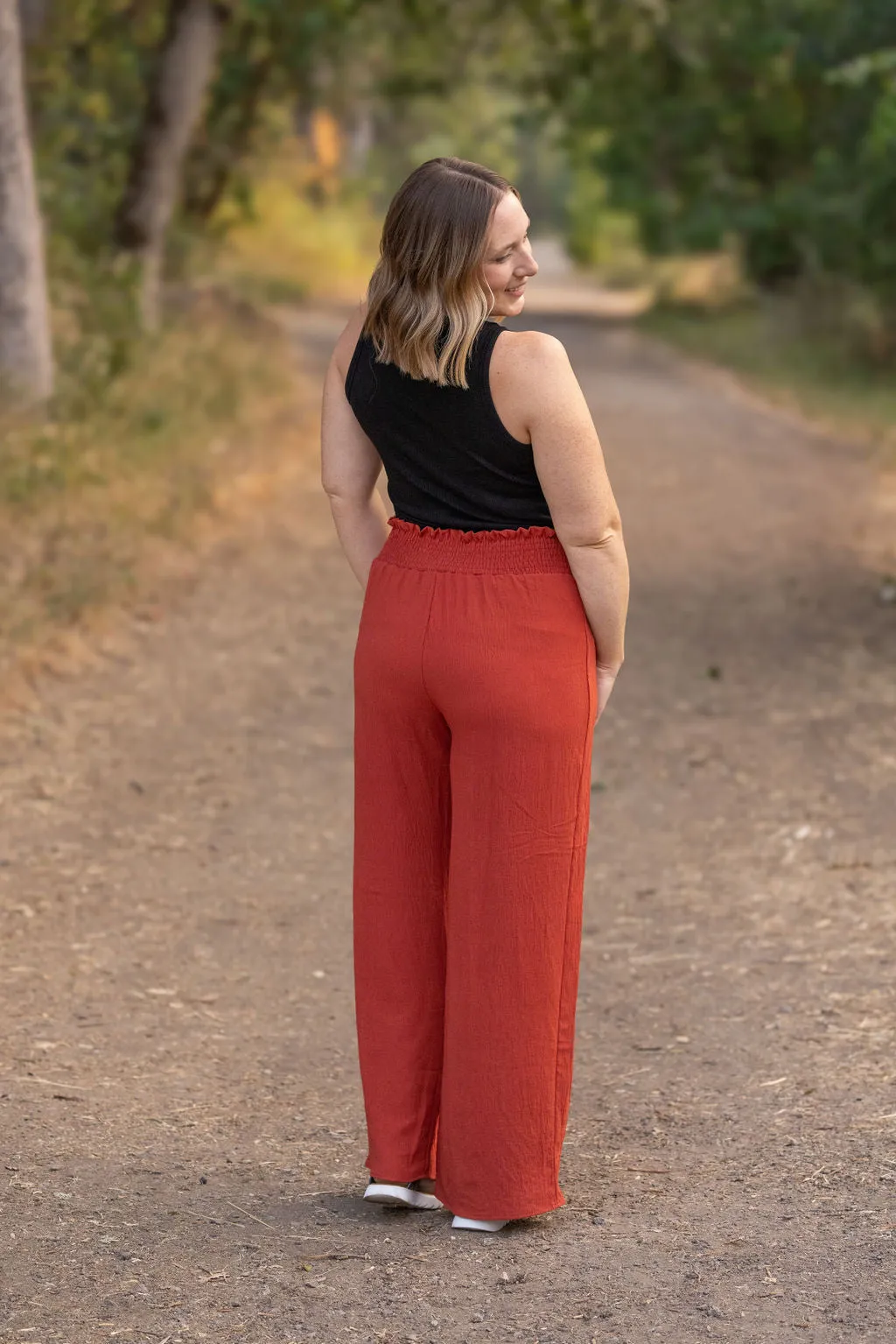 Presley Palazzo Pants - Brick | Women's Wide-Leg Pants