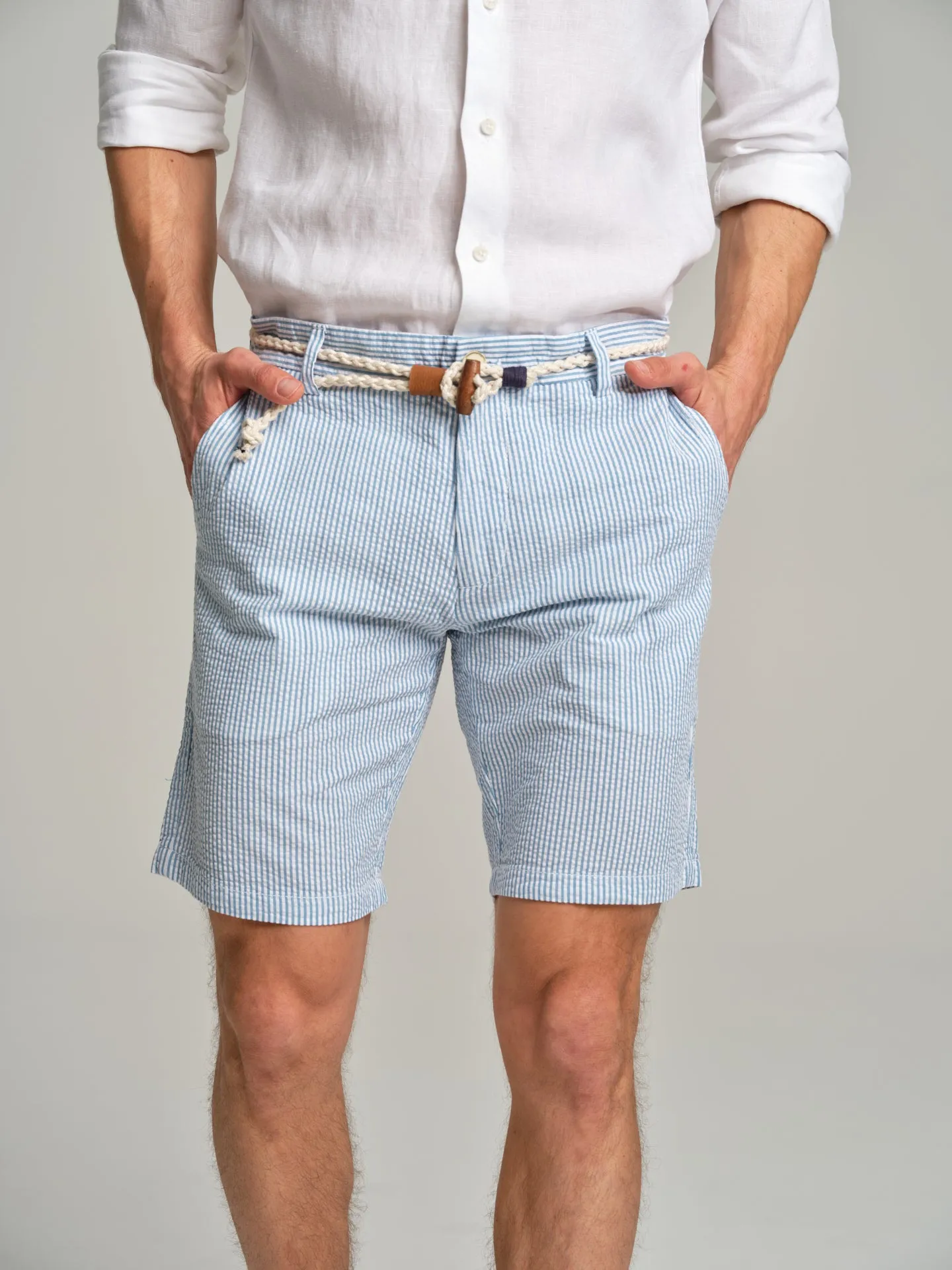 Respekt' Seersucker bermuda shorts