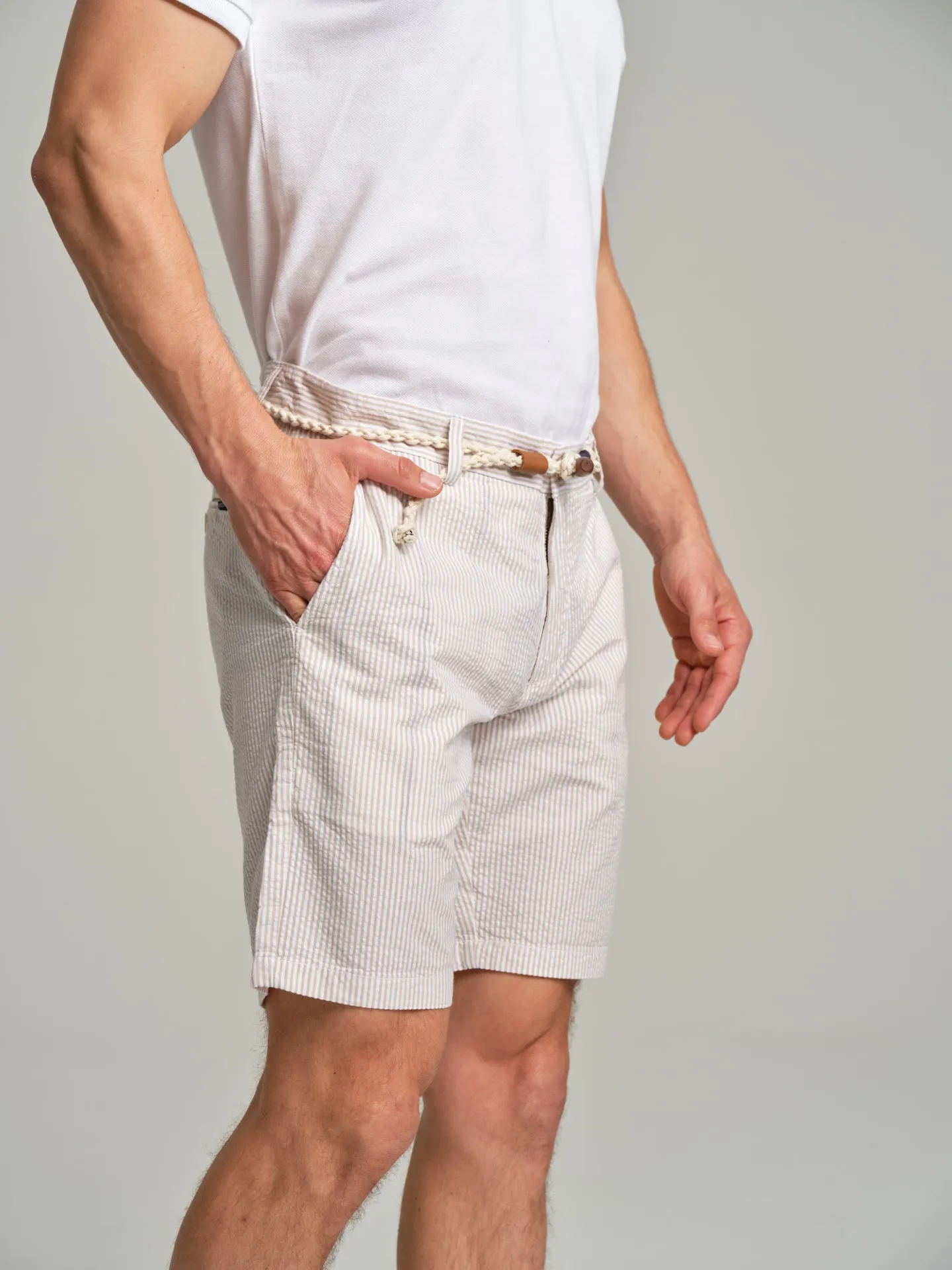 Respekt' Seersucker bermuda shorts