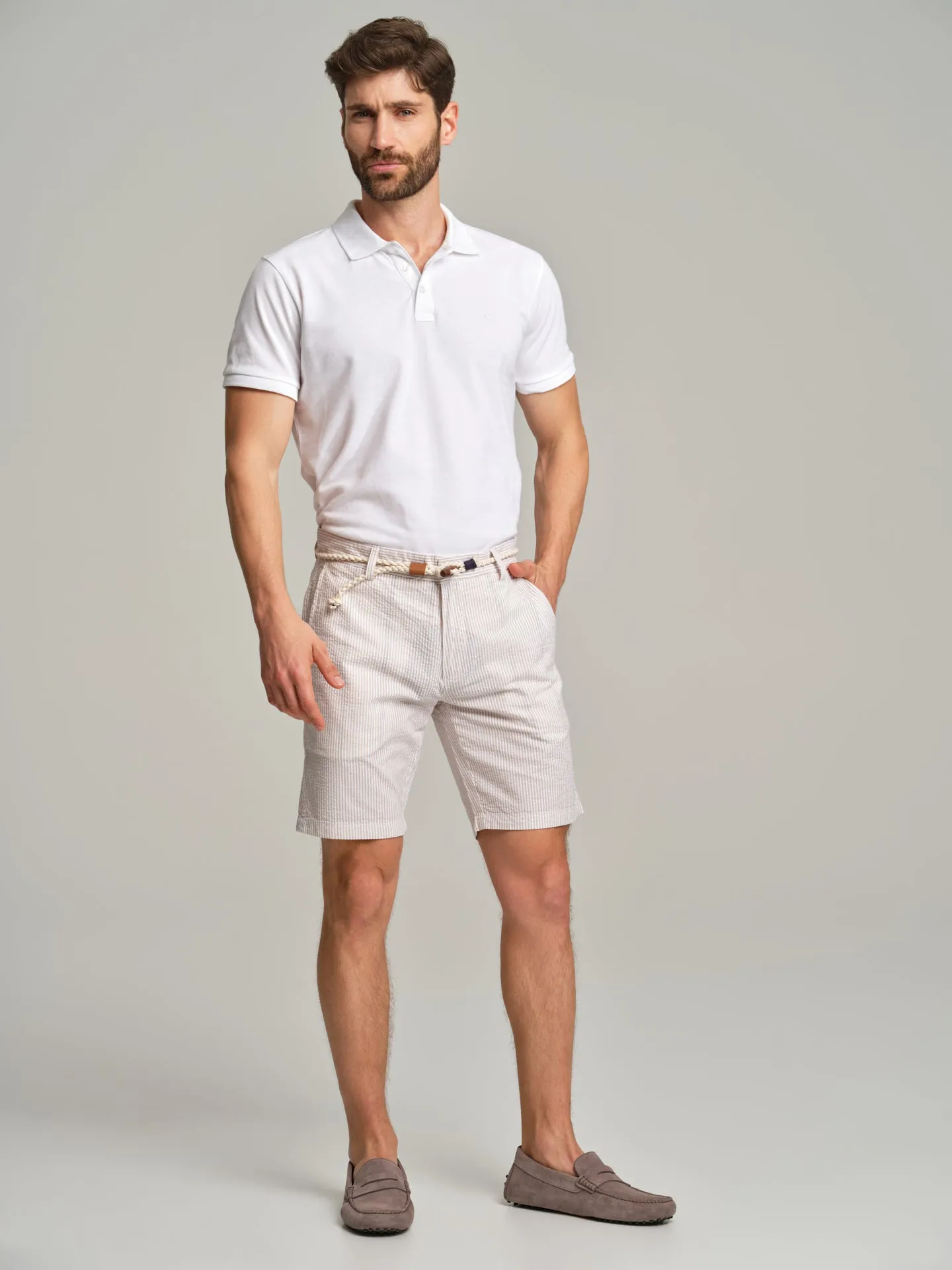 Respekt' Seersucker bermuda shorts