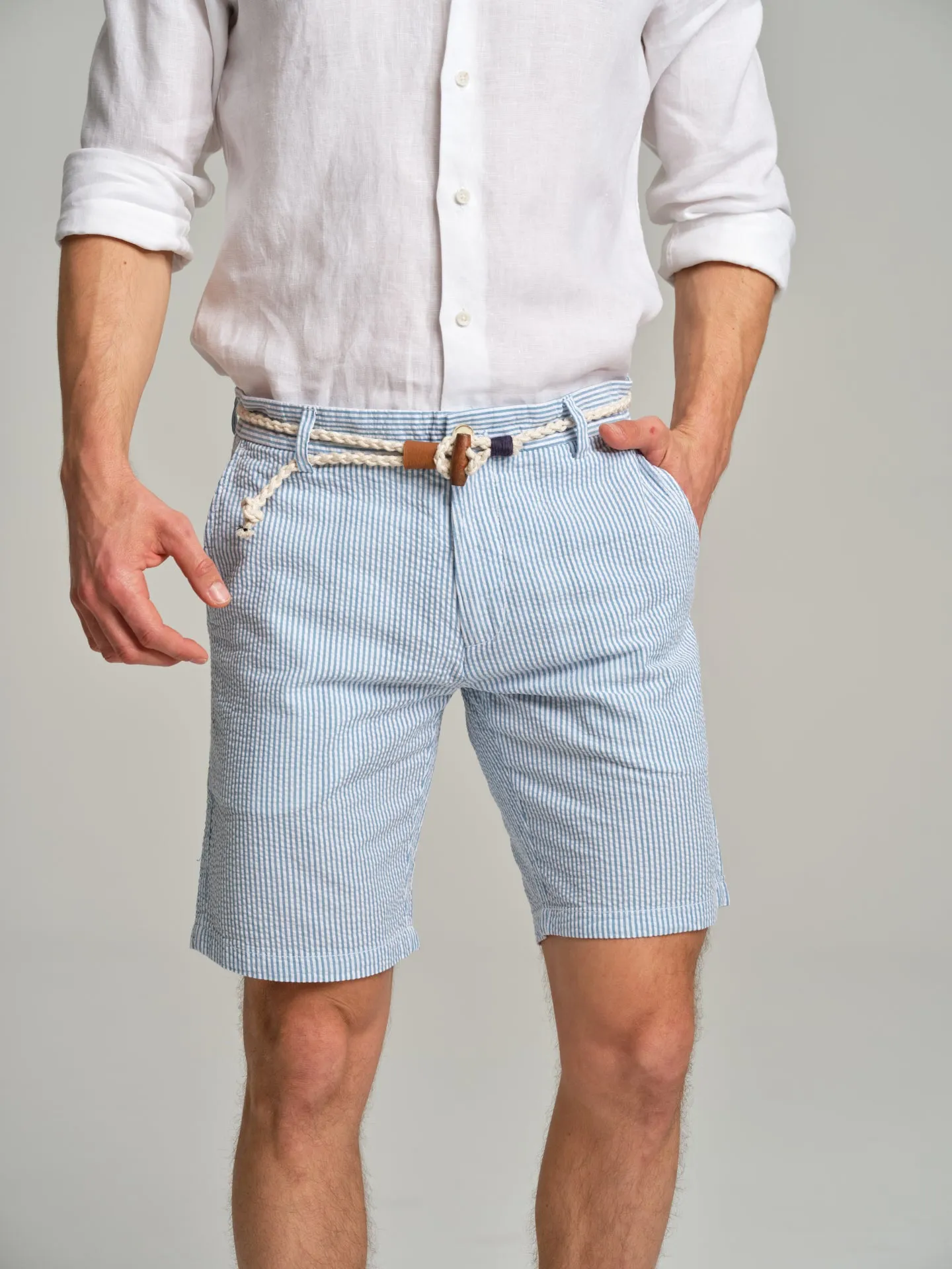 Respekt' Seersucker bermuda shorts