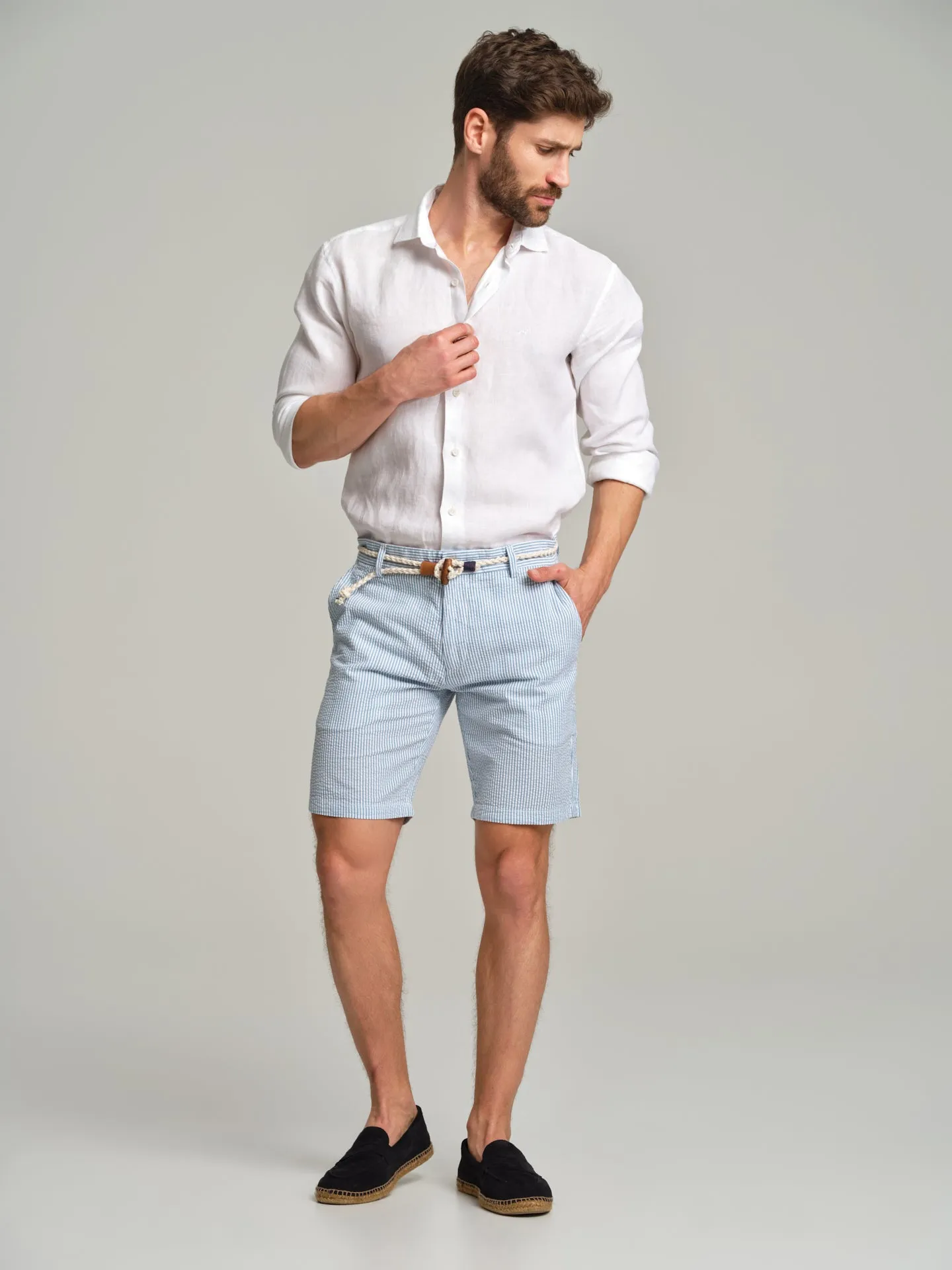 Respekt' Seersucker bermuda shorts