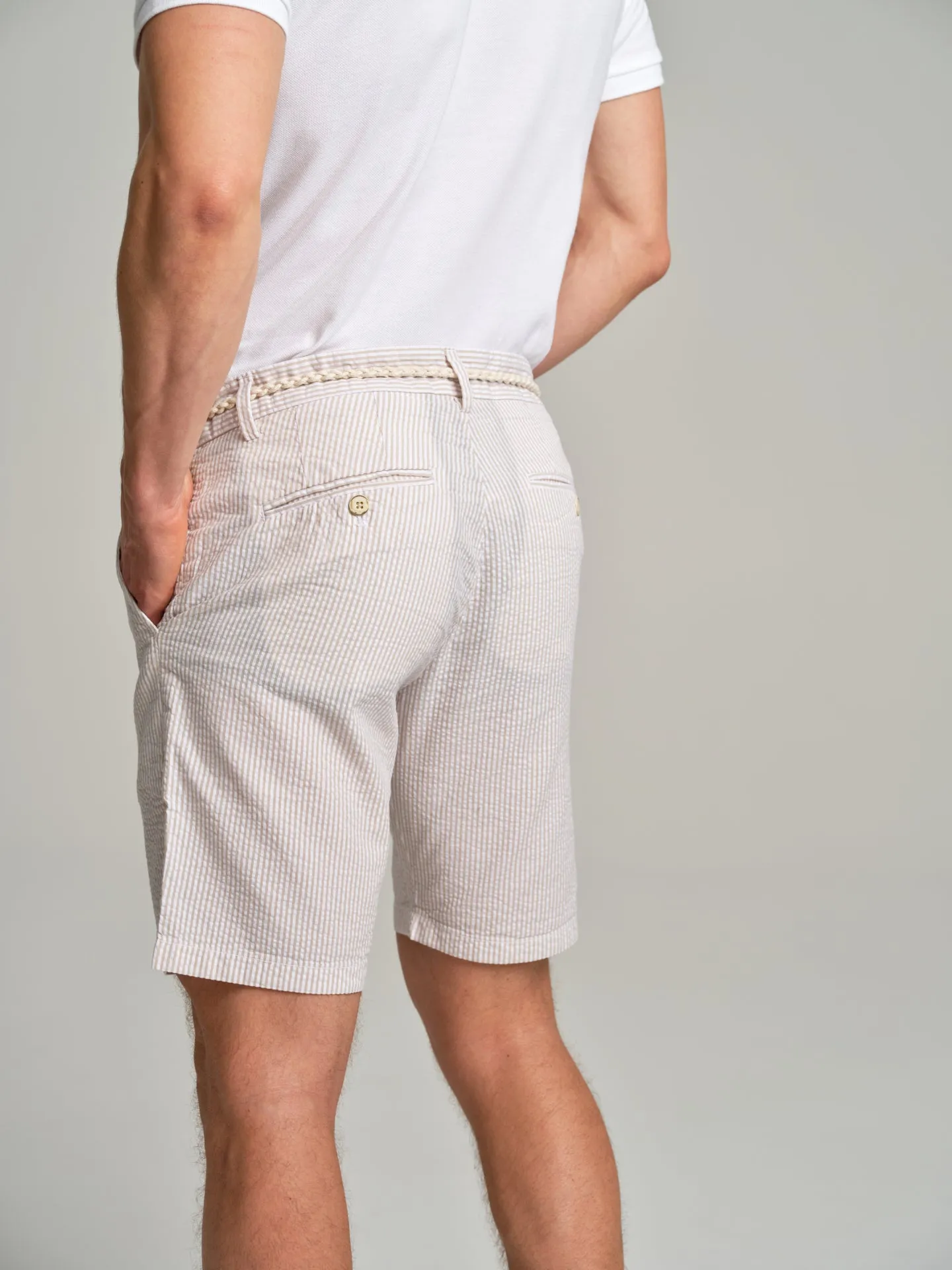 Respekt' Seersucker bermuda shorts