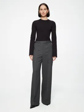 RÓHE Wide Leg Trouser Black Grey Pinstripe