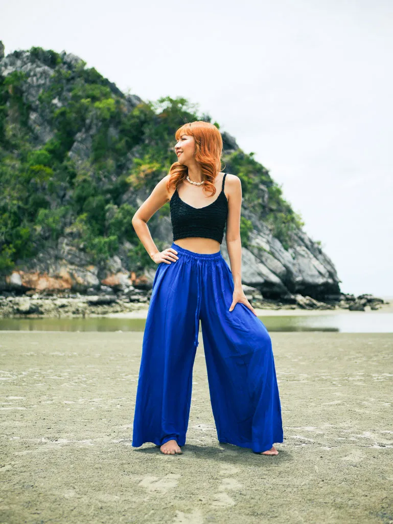 Royal Blue Wide Leg Palazzo Pants