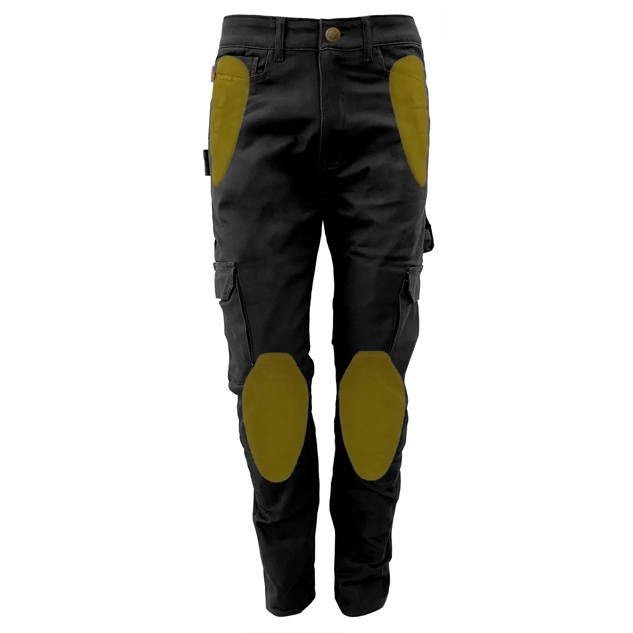 SALE Straight Leg Cargo Pants - Black with Pads