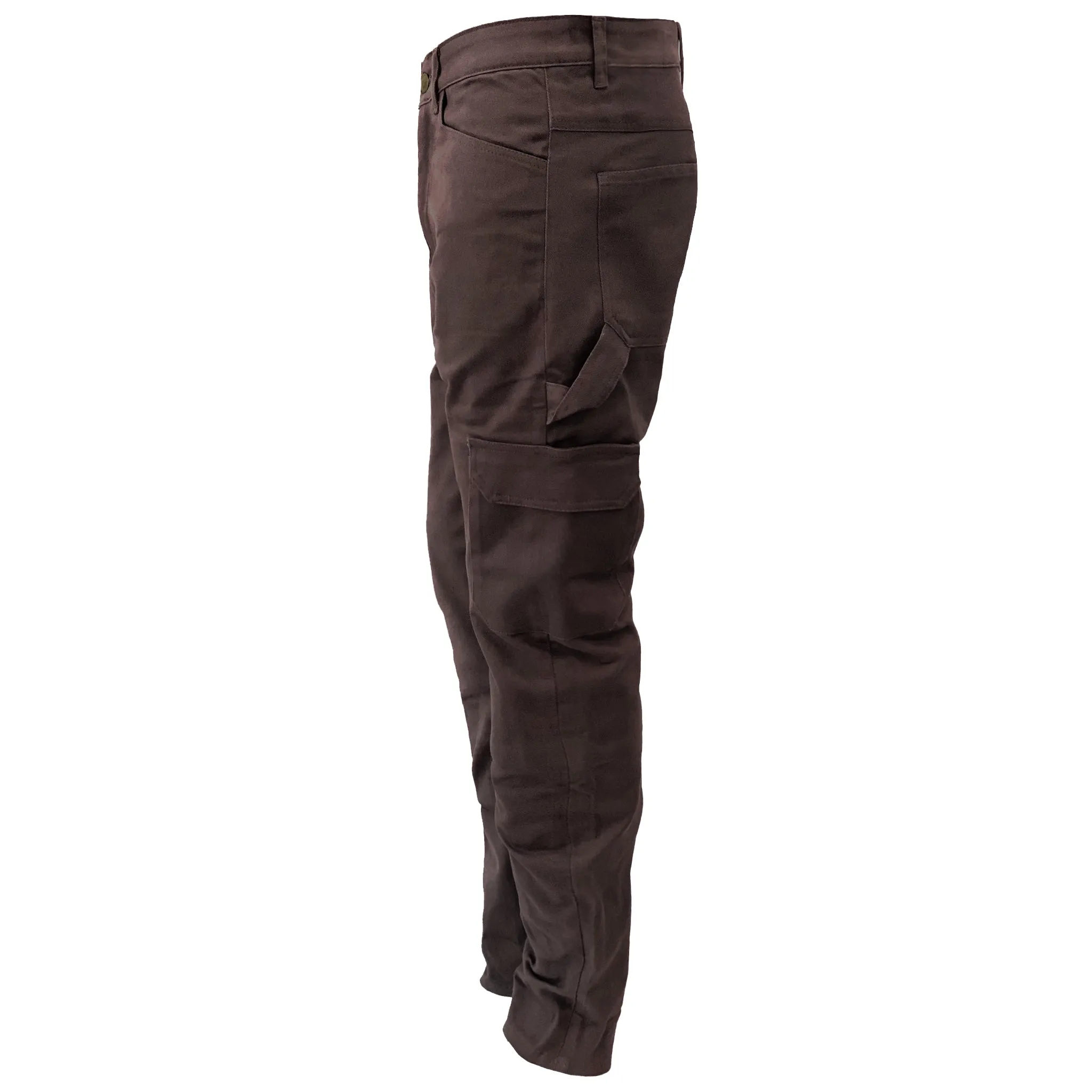 SALE Straight Leg Cargo Pants - Dark Coffee with Pads