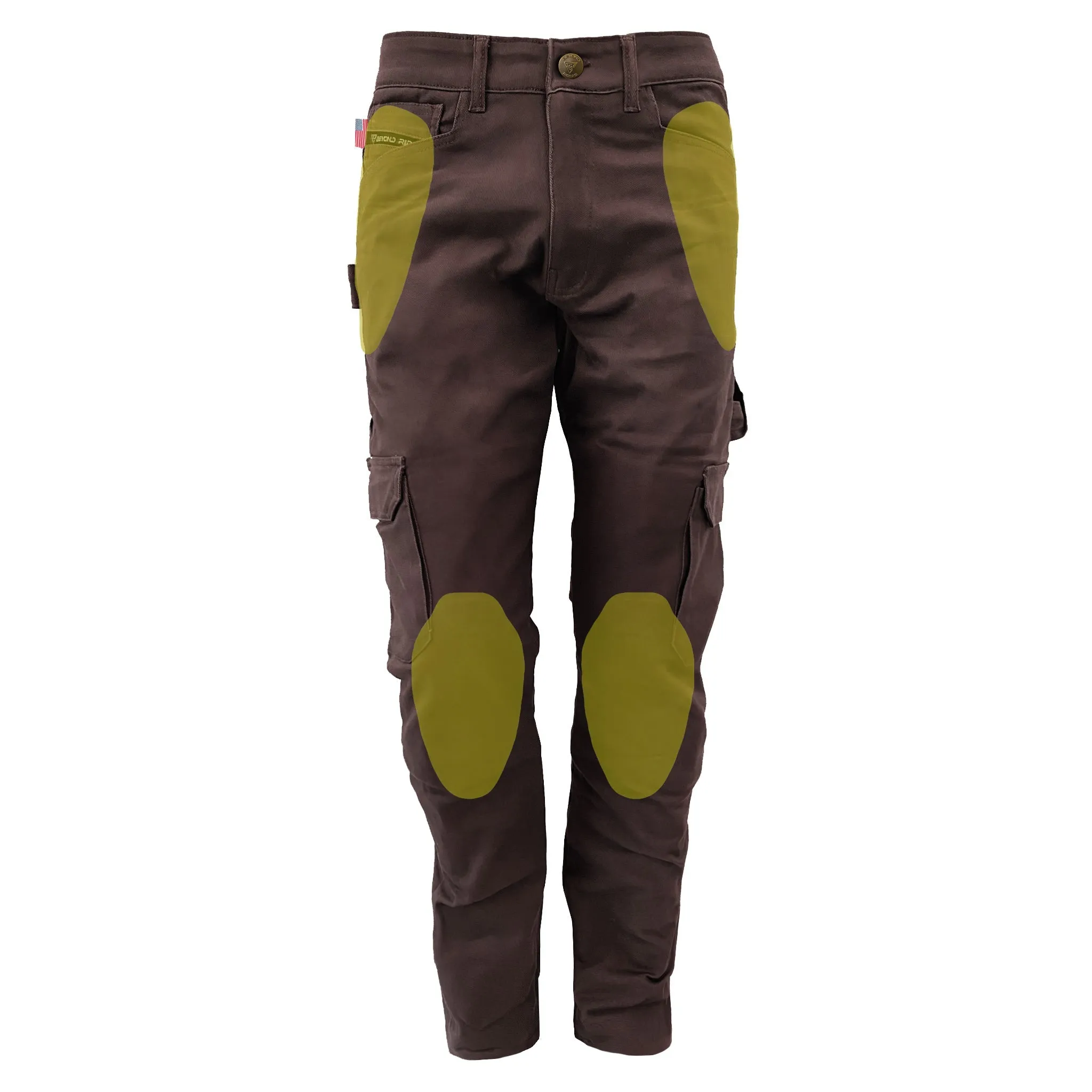 SALE Straight Leg Cargo Pants - Dark Coffee with Pads