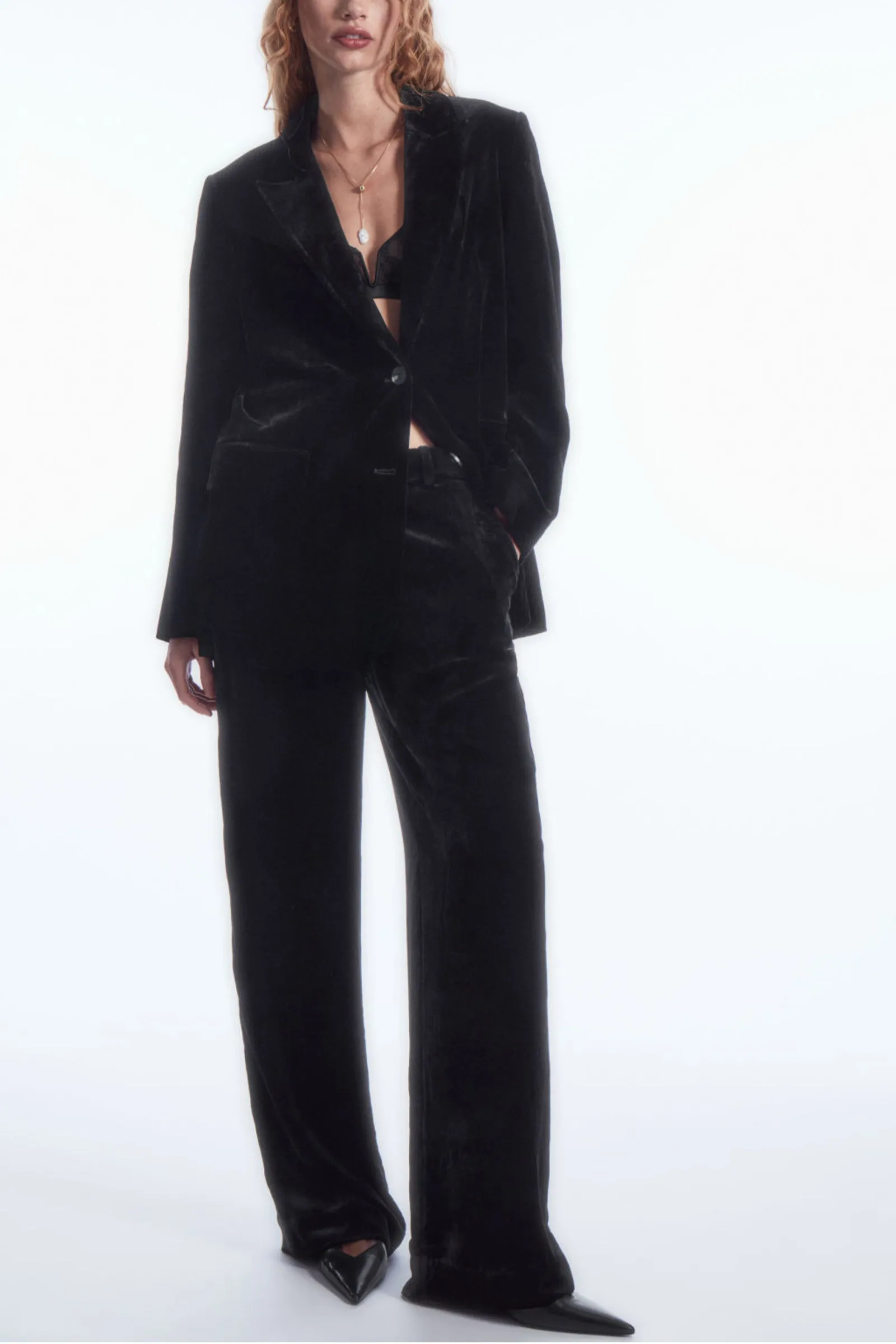 Silk-blend Velvet Straight-leg Trousers