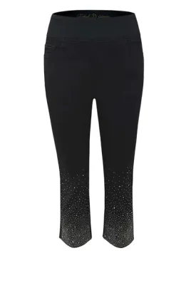 Sparkle & Shine Black Pull On Crop Jean by Ethyl