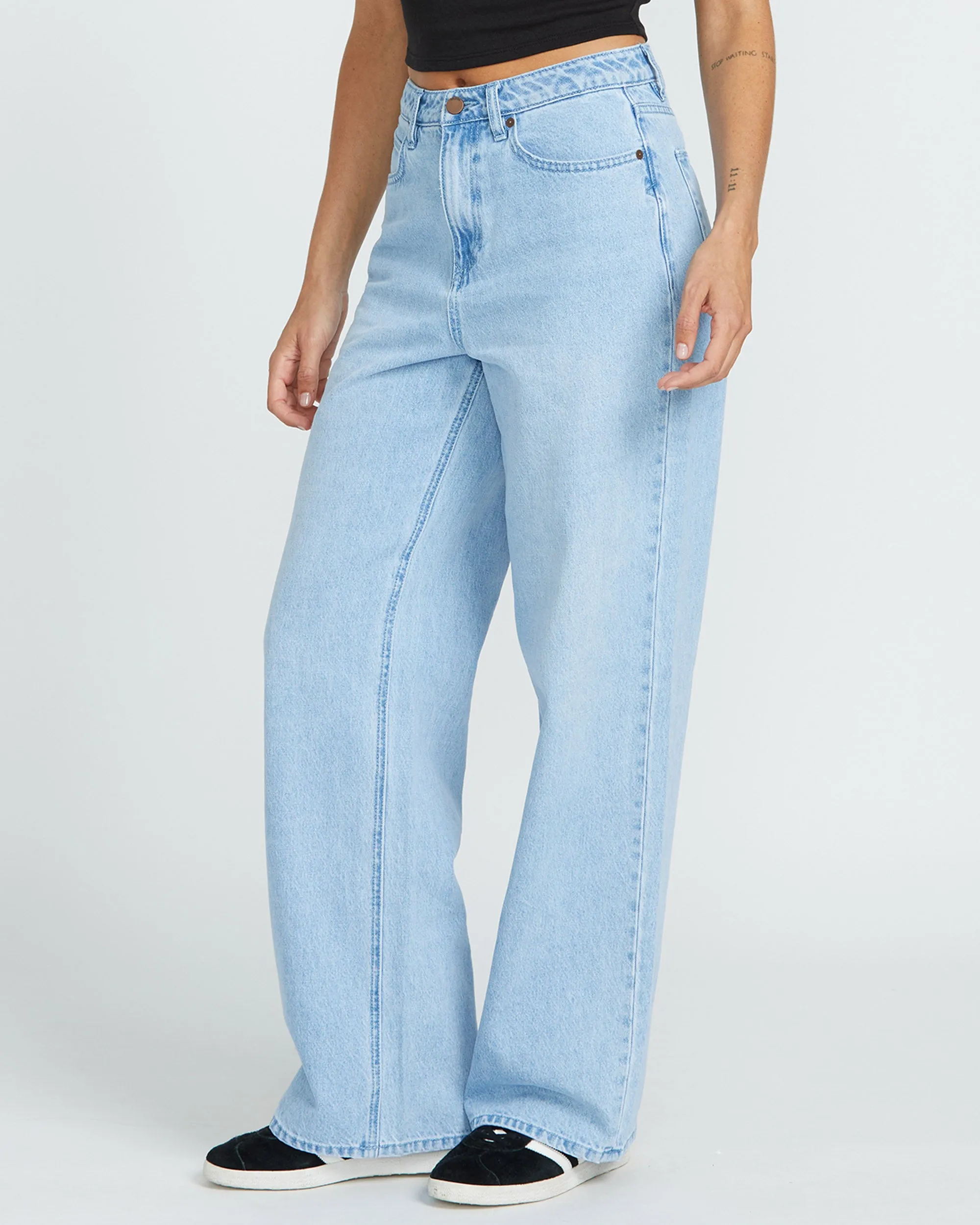 Stoned Boyfriend High rise Jeans - BLUE BIRD