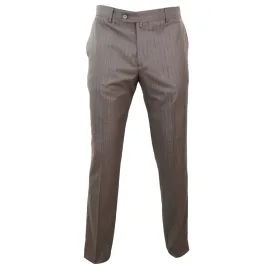 STZ40 - Men's Beige Pinstripe Trousers