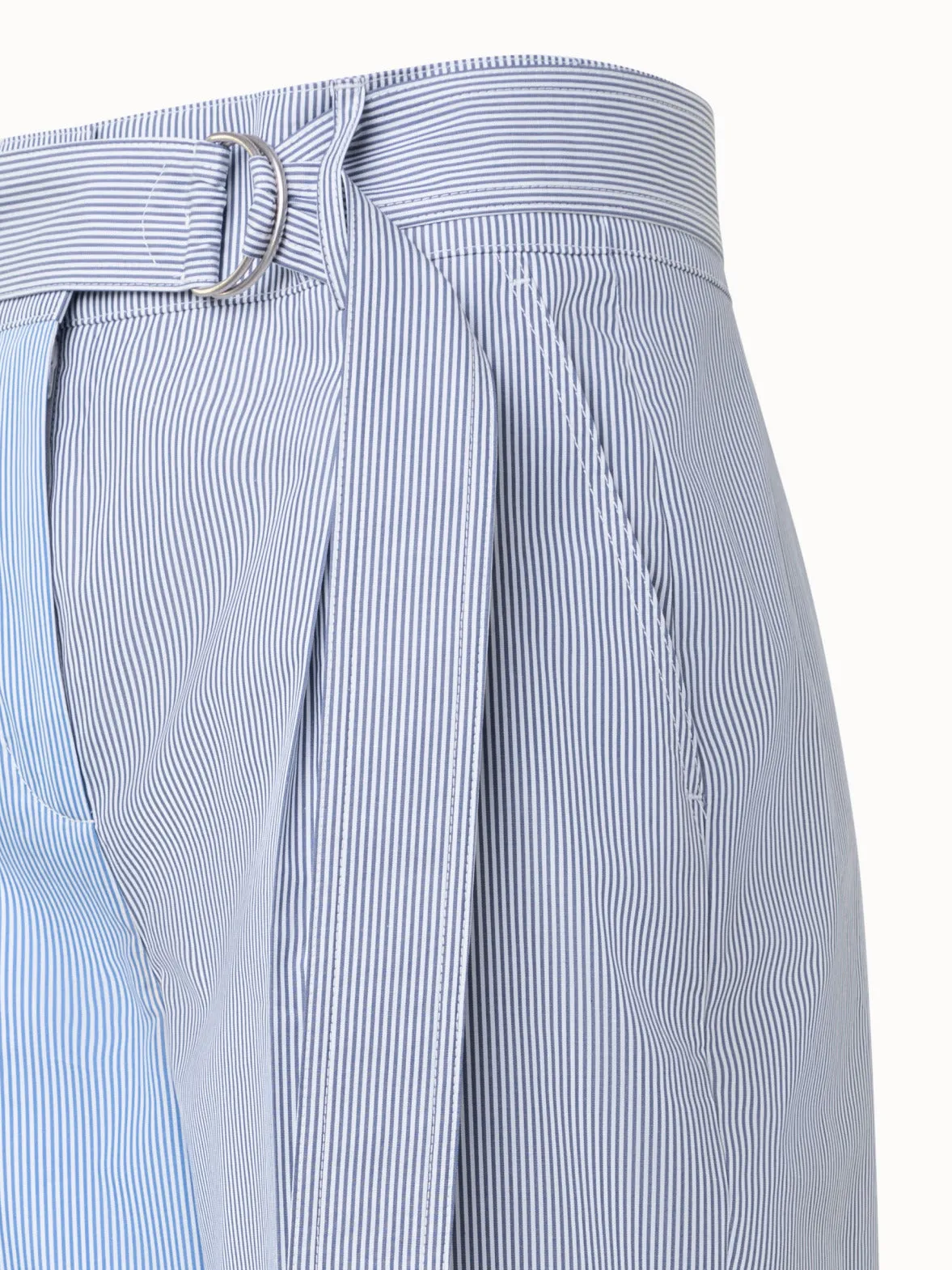 Tapered Cotton Poplin Striped Pants