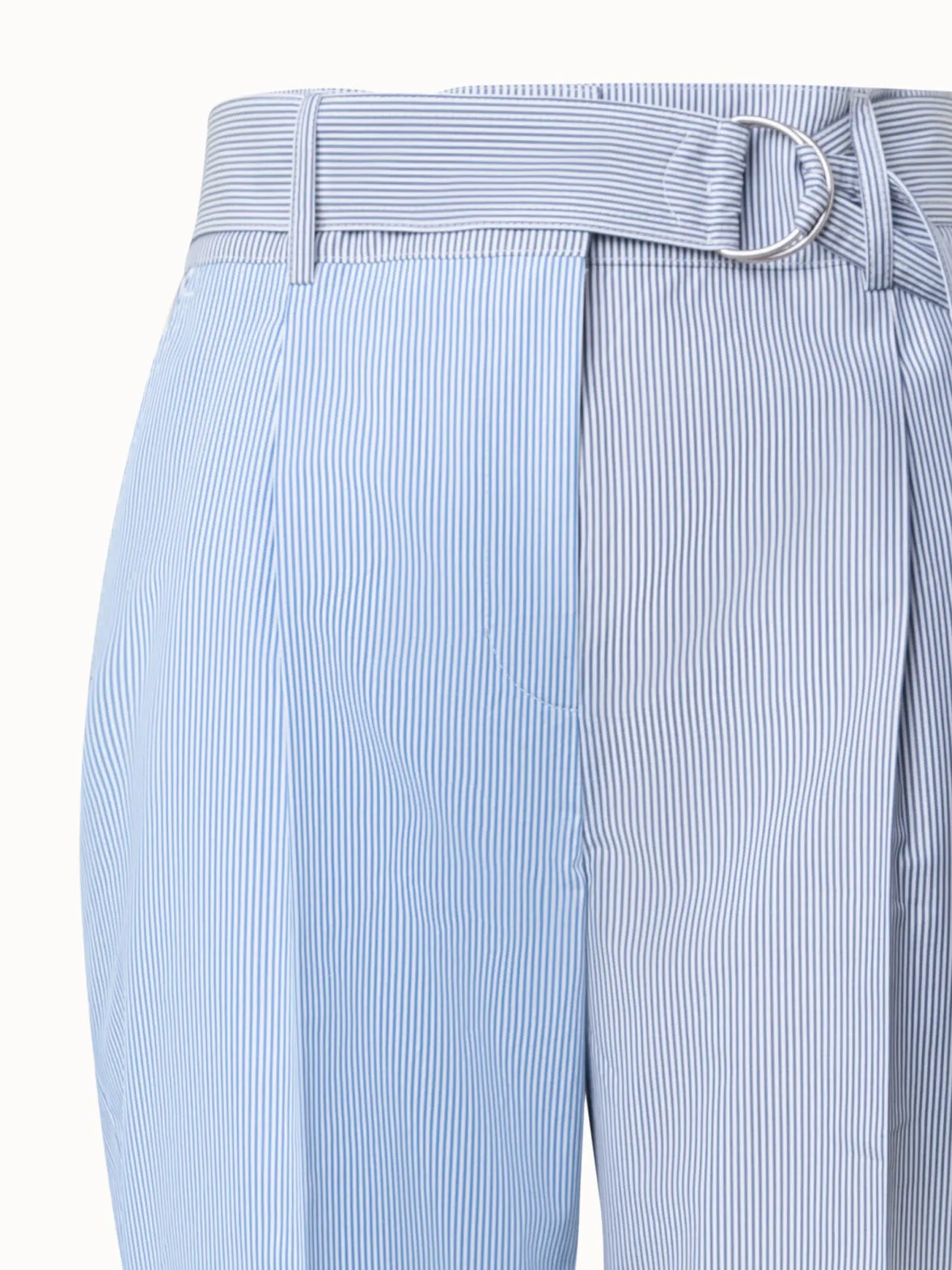 Tapered Cotton Poplin Striped Pants