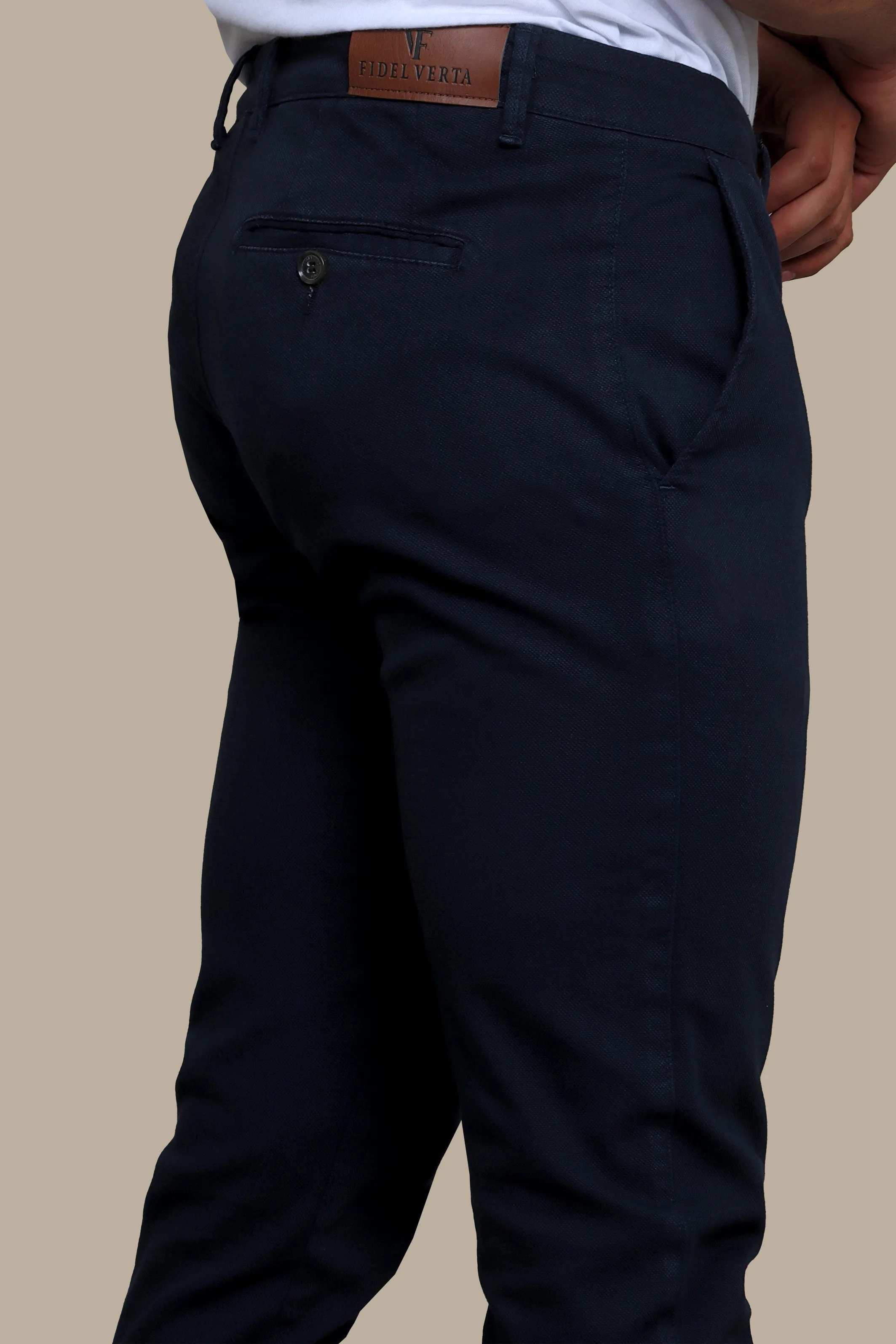 Timeless Navy: Oxford Slim Fit Chino Trousers