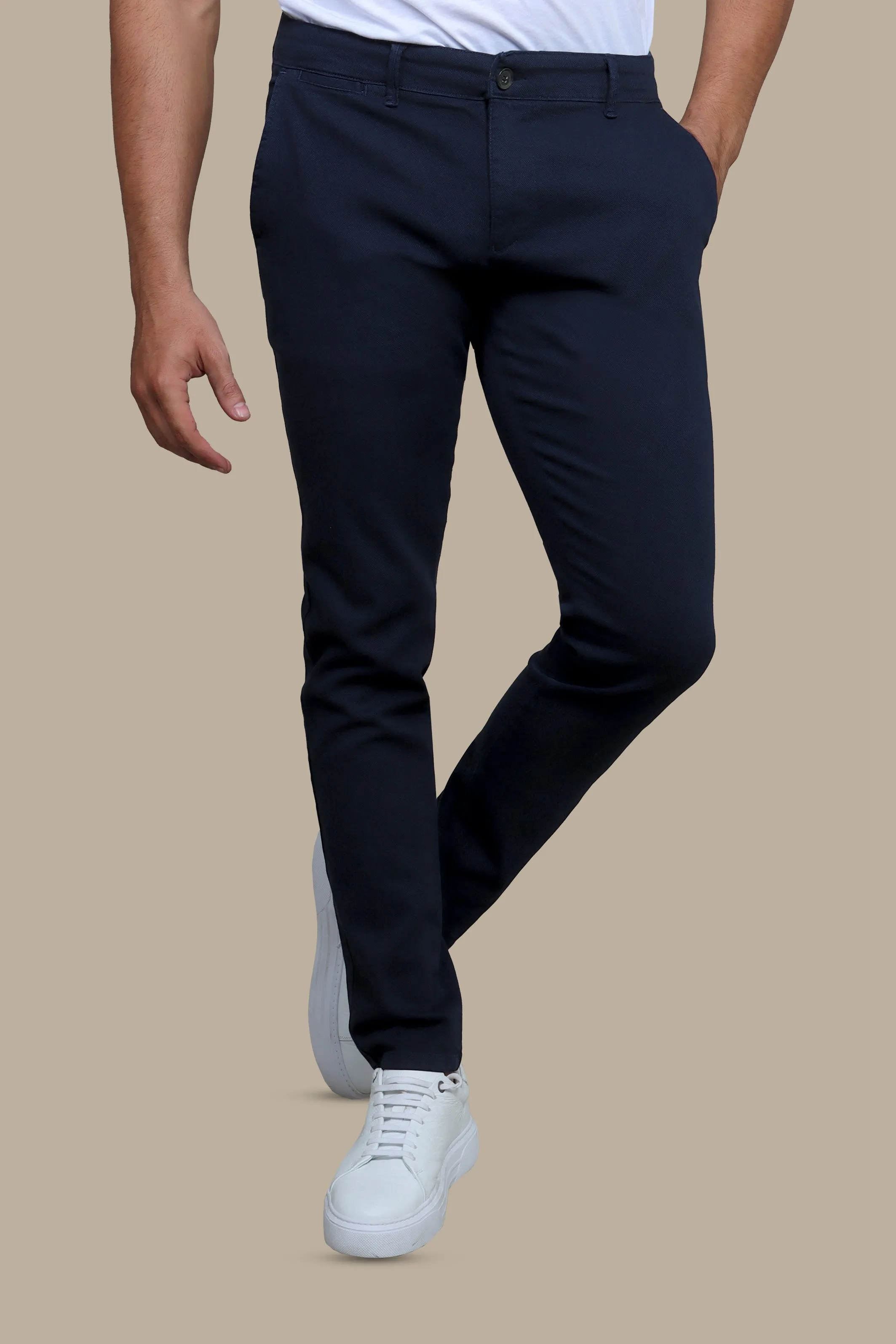 Timeless Navy: Oxford Slim Fit Chino Trousers