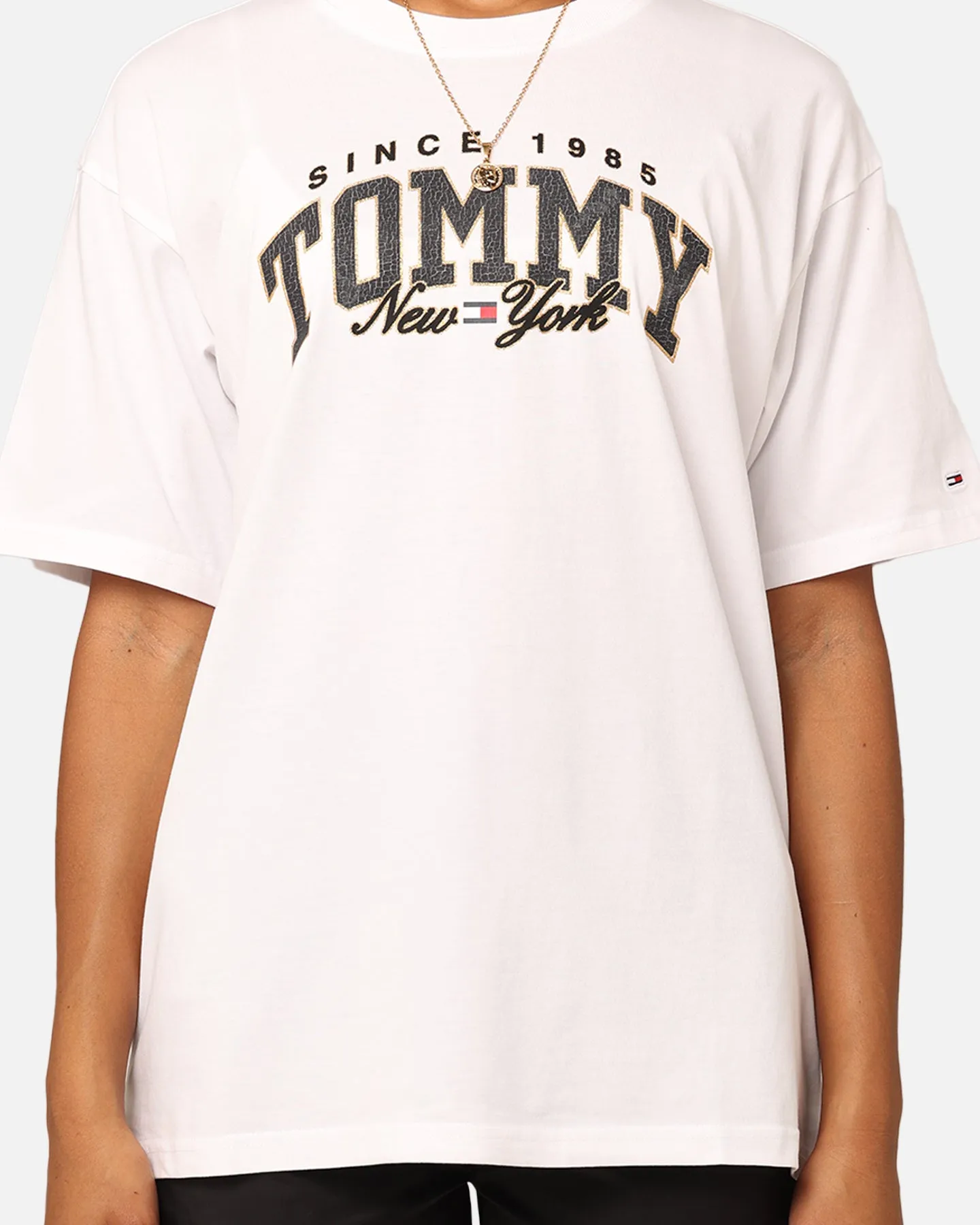 Tommy Jeans Women's Oversized Lux Varsity T-Shirt White