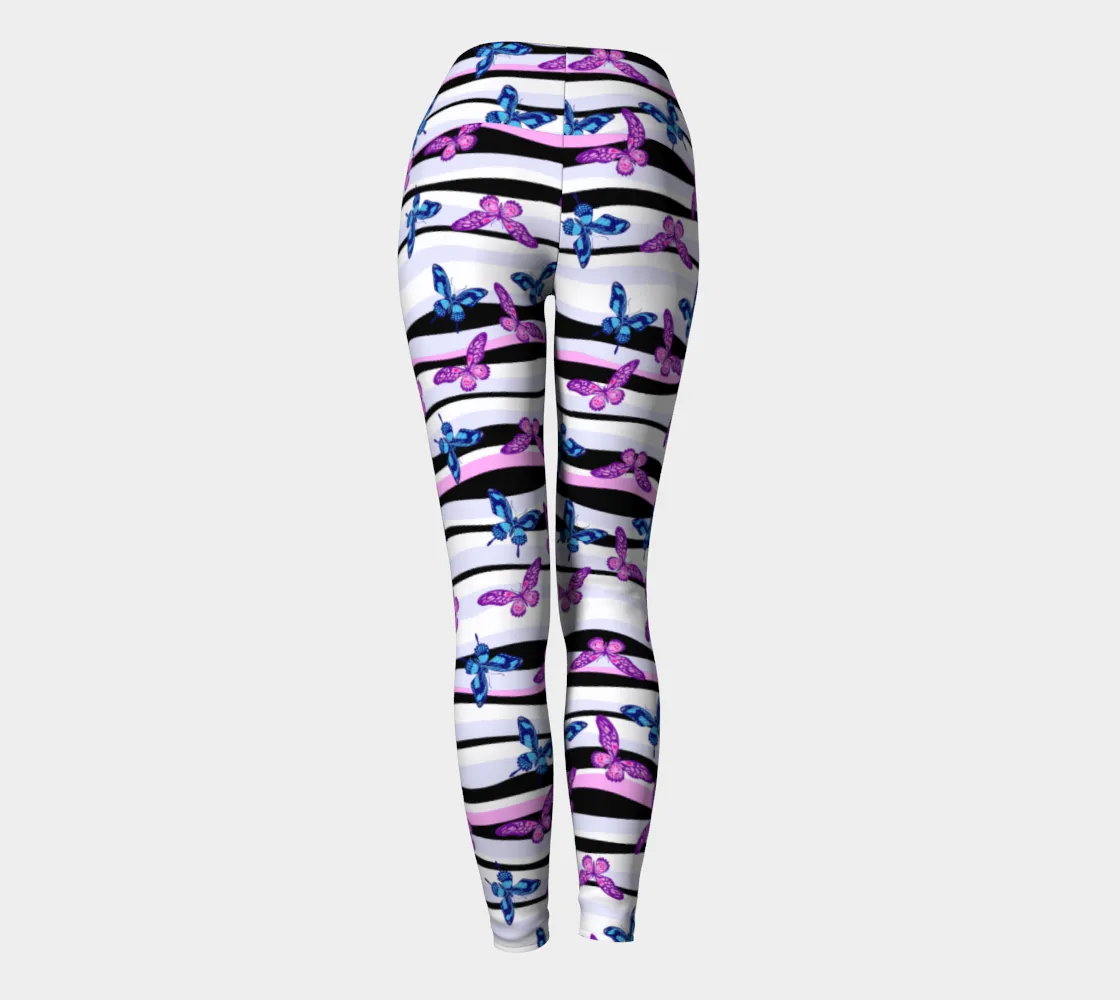 Vague De Papillons Yoga Leggings