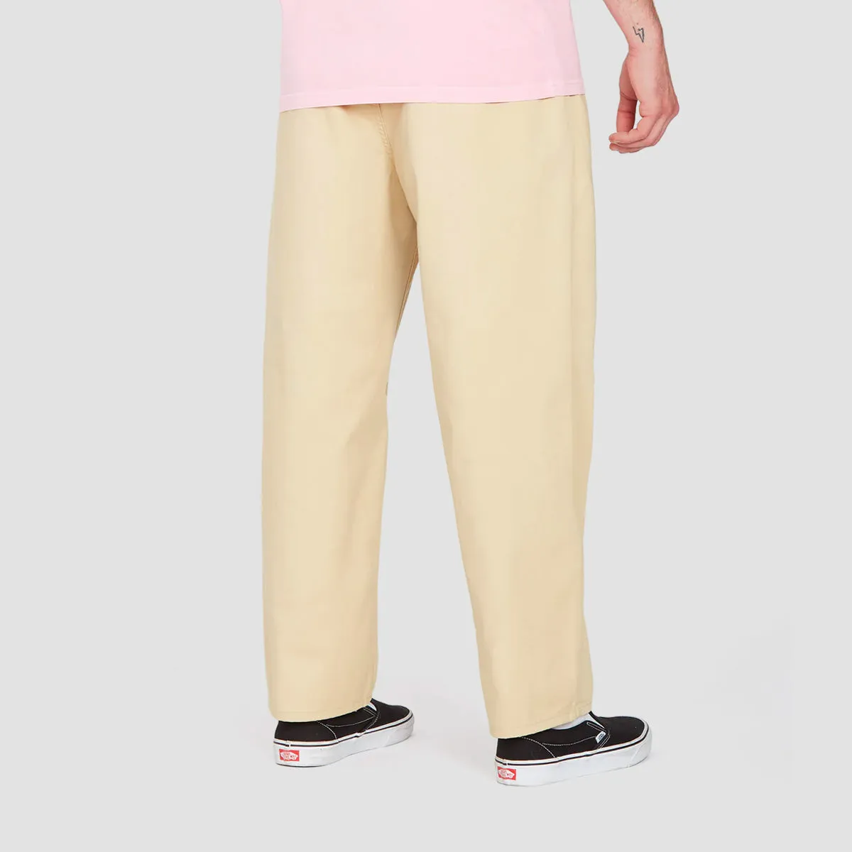 Volcom Pleated Loose Tapered Chino Pants Almond