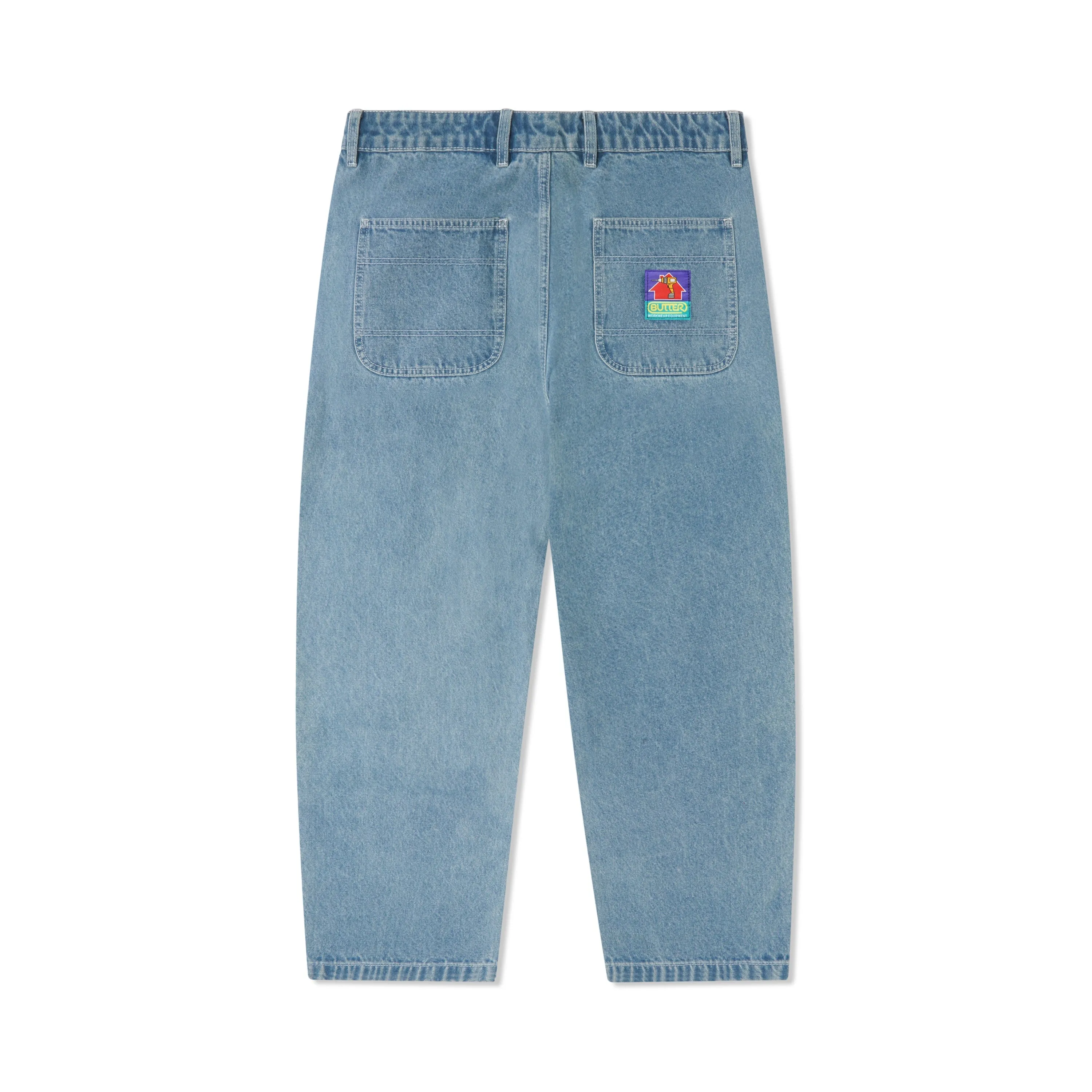 Work Double Knee Pants, Washed Indigo