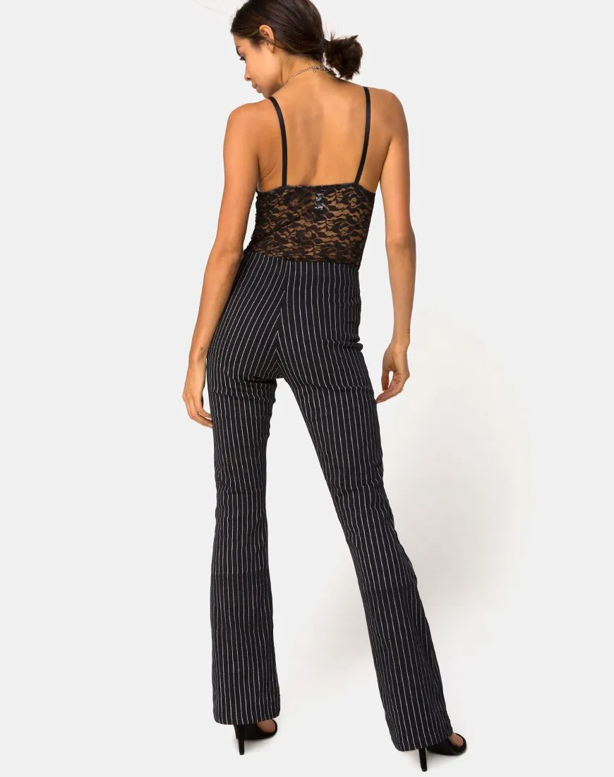 Zolia Trouser in Pinstripe Black